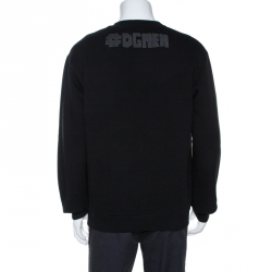 Dolce & Gabbana Black Sicilian Man Patch Crew Neck Sweatshirt M