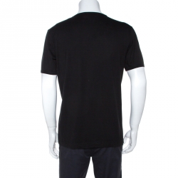 مملوكة مسبقًا تي شيرت دولتشي أند غابانا مطرز نحلة وتاج قطن أسود XL