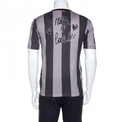 Pre Owned Dolce & Gabbana Grey Striped Print Cotton Crew Neck T-Shirt M