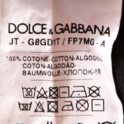 Pre Owned Dolce & Gabbana Grey Striped Print Cotton Crew Neck T-Shirt M