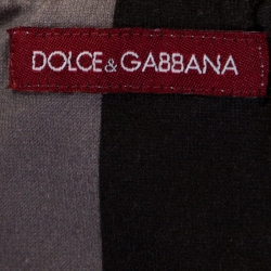 Pre Owned Dolce & Gabbana Grey Striped Print Cotton Crew Neck T-Shirt M
