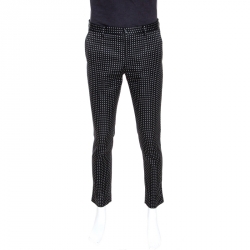 Pre Owned بنطلون د ولتشي أند غابانا جاكار مفصل خليط قطن أسود M