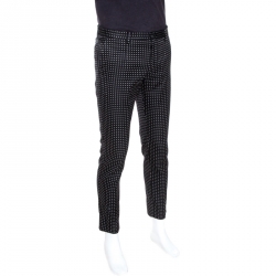 Pre Owned بنطلون دولتشي أند غابانا جاكار مفصل خليط قطن أسود M