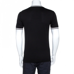 Pre Owned Dolce & Gabbana Black Logo Print Cotton Crew Neck T-Shirt S