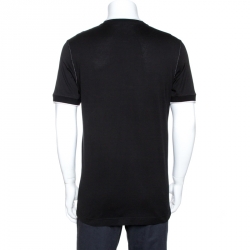 مملوكة مسبقًا Dolce & Gabbana Black Smile Embellished Cotton T-Shirt XL