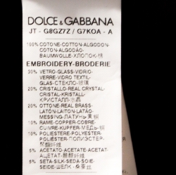 مملوكة مسبقًا Dolce & Gabbana Black Smile Embellished Cotton T-Shirt XL