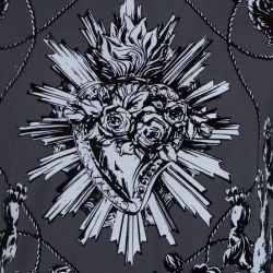 مملوكة مسبقًا تي شيرت دولتشي أند غابانا قطن طباعة Sacred Heart Flock رمادي L