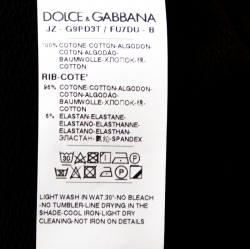 Pre Owned Dolce & Gabbana Black Cotton Logo Plaque Detail Sweatshirt L
