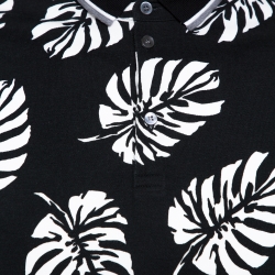 Pre Owned تي شيرت دولتشي أند غابانا بولو قطن طباعة أورقا مونوكروم XXL