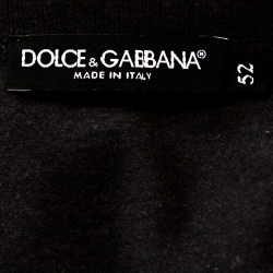 Pre Owned Dolce & Gabbana Grey Cotton Crown & Bee Embroidered T-Shirt XL