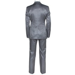 Pre Owned Dolce & Gabbana Grey Wool and Silk Blend Tailored Suit XL