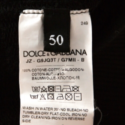 Pre Owned Dolce & Gabbana Black Logo Embroidered Cotton Hoodie L