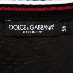 مملوكة مسبقًا Dolce & Gabbana Black Cotton Anthurium Print T Shirt 3XL