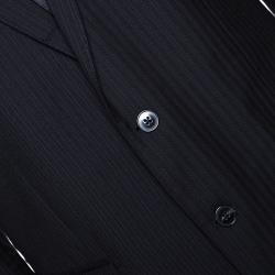 مملوكة مسبقًا Dolce & Gabbana Black Striped Wool Tailored Suit XXL