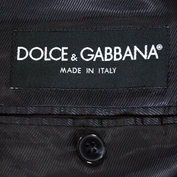 مملوكة مسبقًا Dolce & Gabbana Black Striped Wool Tailored Suit XXL