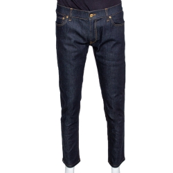 Pre Owned Dolce & Gabbana Dark Blue Stretch Denim Regular Fit Jeans L