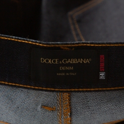 Pre Owned Dolce & Gabbana Dark Blue Stretch Denim Regular Fit Jeans L