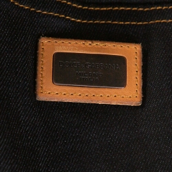 Pre Owned بنطلون جينز دولتشي أند غابانا قصير دنيم نمط داكن أزرق داكن مقاس صغير (سمول)