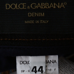Pre Owned بنطلون جينز دولتشي أند غابانا قصير دنيم نمط داكن أزرق داكن مقاس صغير (سمول)