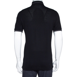 Pre Owned تي شيرت بولو دولتشي أند غابانا تاج مطرز بيك قطن أسود S