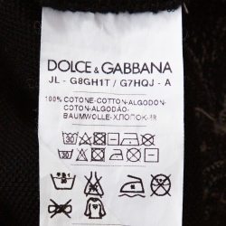 Pre Owned تي شيرت بولو دولتشي أند غابانا تاج مطرز بيك قطن أسود S