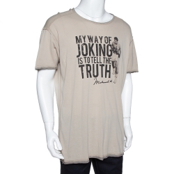 Pre Owned Dolce & Gabbana Graphic Print Cotton Round Neck T Shirt XL 