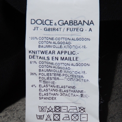 Pre Owned Dolce & Gabbana Black Logo Print Cotton Crew Neck T-Shirt M