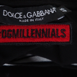 Pre Owned Dolce & Gabbana Black Logo Print Cotton Crew Neck T-Shirt M