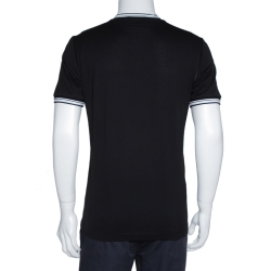 Pre Owned Dolce & Gabbana Black Logo Print Cotton Crew Neck T-Shirt M
