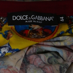Pre Owned Dolce & Gabbana Multicolor Caretto Siciliano Print Cotton T-Shirt XS