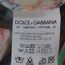Pre Owned Dolce & Gabbana Multicolor Caretto Siciliano Print Cotton T-Shirt XS