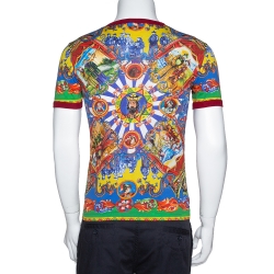 Pre Owned Dolce & Gabbana Multicolor Caretto Siciliano Print Cotton T-Shirt XS