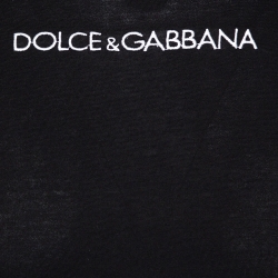 مملوكة مسبقًا Dolce & Gabbana Black Logo Embroidered Cotton T-Shirt XS