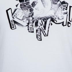 مملوكة مسبقًا Dolce & Gabbana White Cotton Panda King Print T-Shirt M