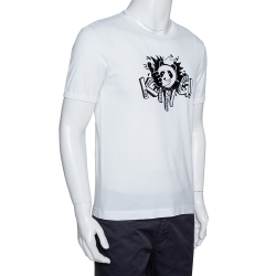 مملوكة مسبقًا Dolce & Gabbana White Cotton Panda King Print T-Shirt M