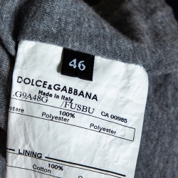 Pre Owned Dolce & Gabbana Dark Blue Zip Front Bomber Jacket S