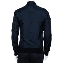 Pre Owned Dolce & Gabbana Dark Blue Zip Front Bomber Jacket S