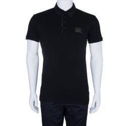 مملوكة مسبقًا Dolce and Gabbana Men's Black Cotton Polo Shirt XXL