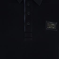 مملوكة مسبقًا Dolce and Gabbana Men's Black Cotton Polo Shirt XXL
