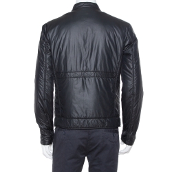 مملوكة مسبقًا Dolce & Gabbana Black Quilted Vest Detail Zip Front Jacket L