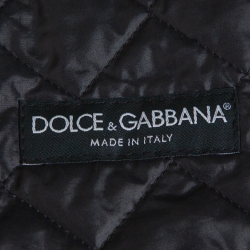 مملوكة مسبقًا Dolce & Gabbana Black Quilted Vest Detail Zip Front Jacket L