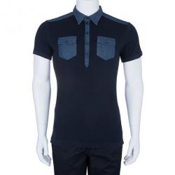 مملوكة مسبقًا Dolce and Gabbana Men’s Black Contrast Polo Shirt XXL