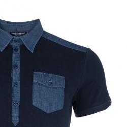 مملوكة مسبقًا Dolce and Gabbana Men’s Black Contrast Polo Shirt XXL