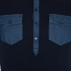 مملوكة مسبقًا Dolce and Gabbana Men’s Black Contrast Polo Shirt XXL