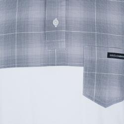 Pre Owned قميص رجالي دولتشي أند غابانا طبع كاروهات متباينه كاجوال XXL