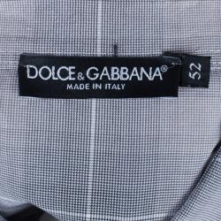 Pre Owned قميص رجالي دولتشي أند غابانا طبع كاروهات متباينه كاجوال XXL