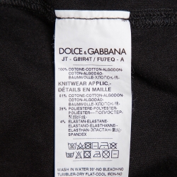 Pre Owned Dolce & Gabbana Black Logo Print Cotton Millennials Crewneck T-Shirt L