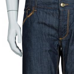 Pre Owned بنطلون جينز دولتشي أند غابانا أزرق بخياطة متباينة مقاس L