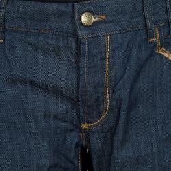 Pre Owned بنطلون جينز دولتشي أند غابانا أزرق بخياطة متباينة مقاس L