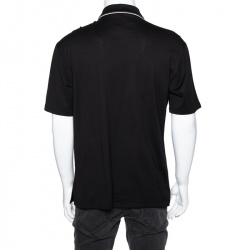 Pre Owned Dolce & Gabbana Black Cotton Jersey Crown Embroidered Shirt L